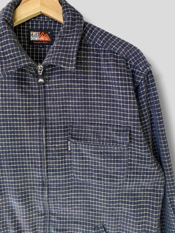 Vintage First down checkered jacket streetwear ca… - image 4