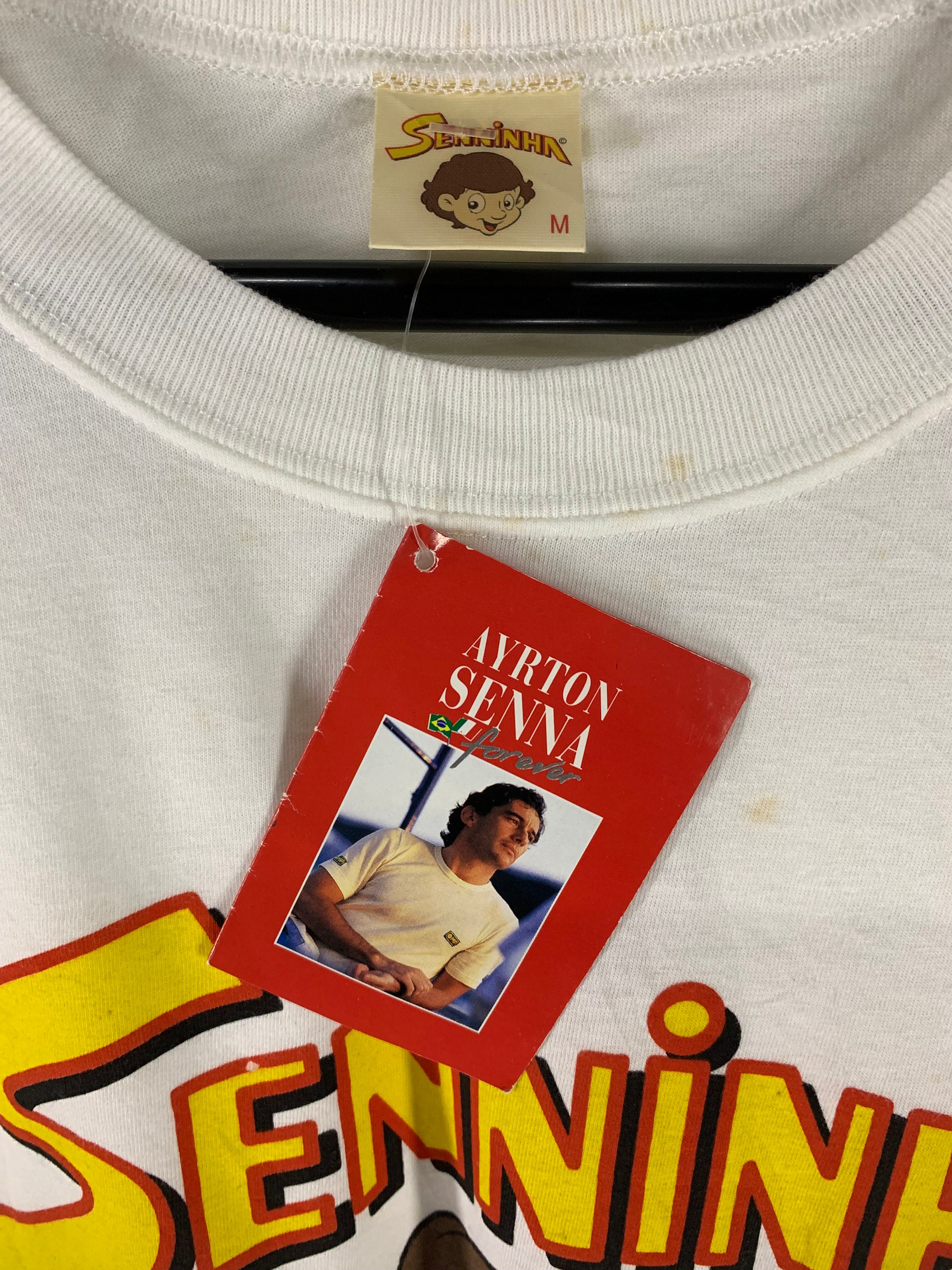 Rare Vintage 90s Ayrton Senna Senninha Deadstock Tshirt Rare Vintage 90s Ayrton Senna Senninha Deadstock Tshirt