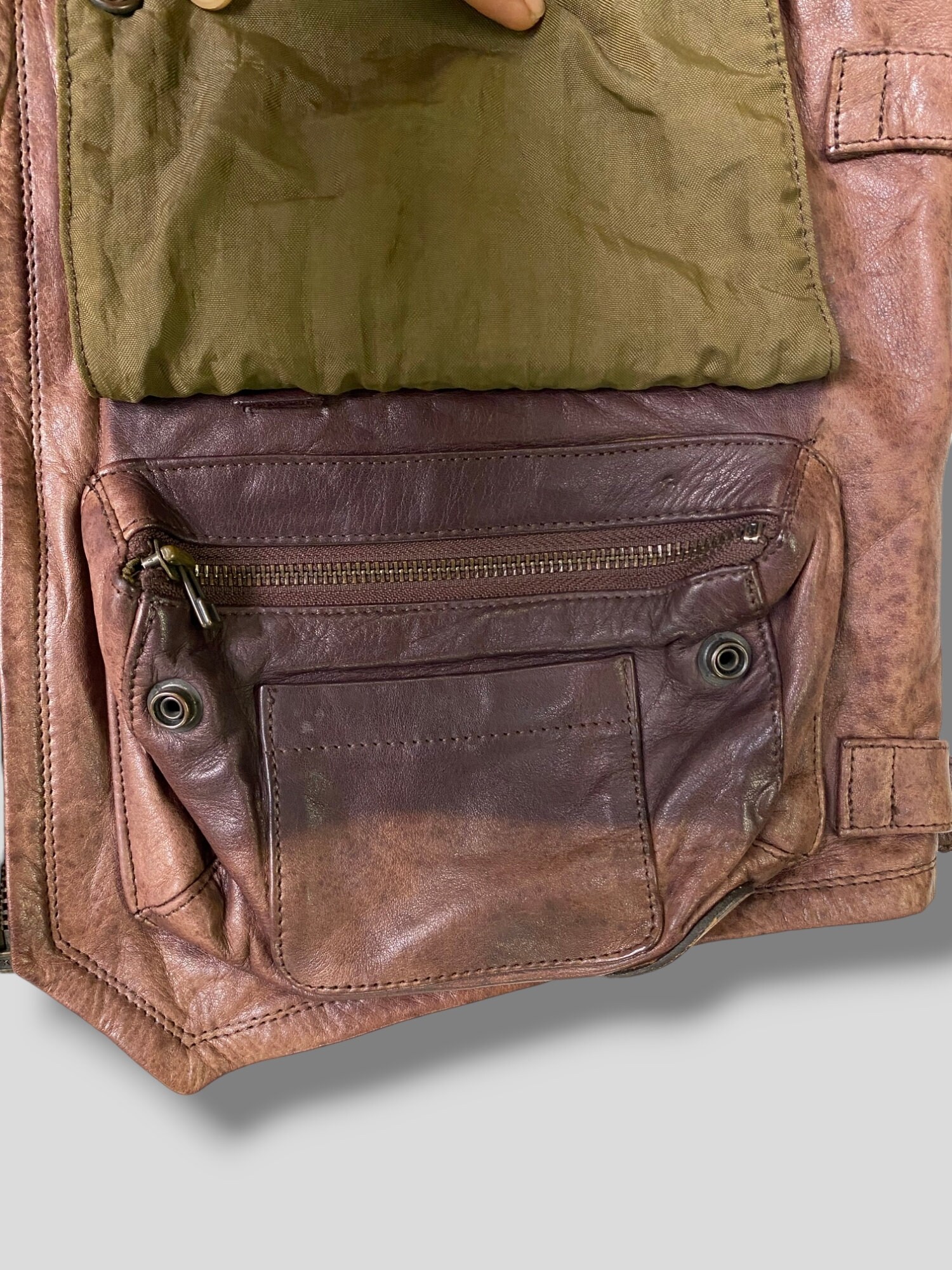 Vintage Harold's Gear Tactical Horsehide Leather Vest Jacket