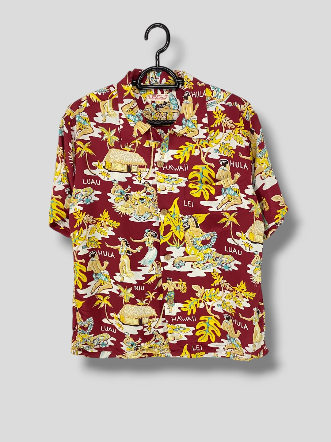 VTG SUN SURF TOYO 40s 50s STYLE HAWAIIAN ALOHA SHIRT RAYON ROCKABILLY 44” (40) M