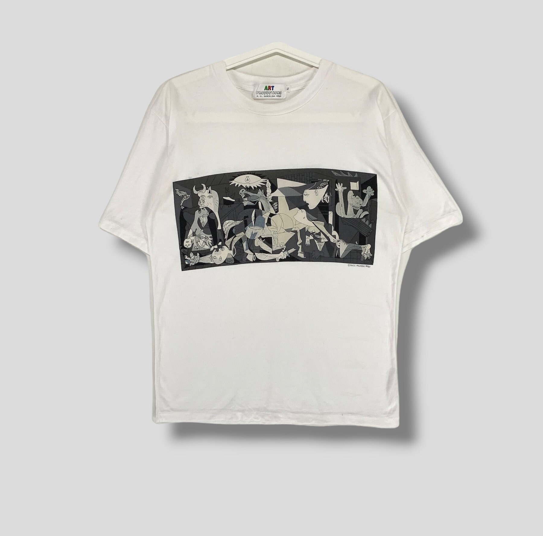 ヴィンテージ 90 年代 ピカソ ゲルニカ 反戦絵画 アートワーク Tシャツ