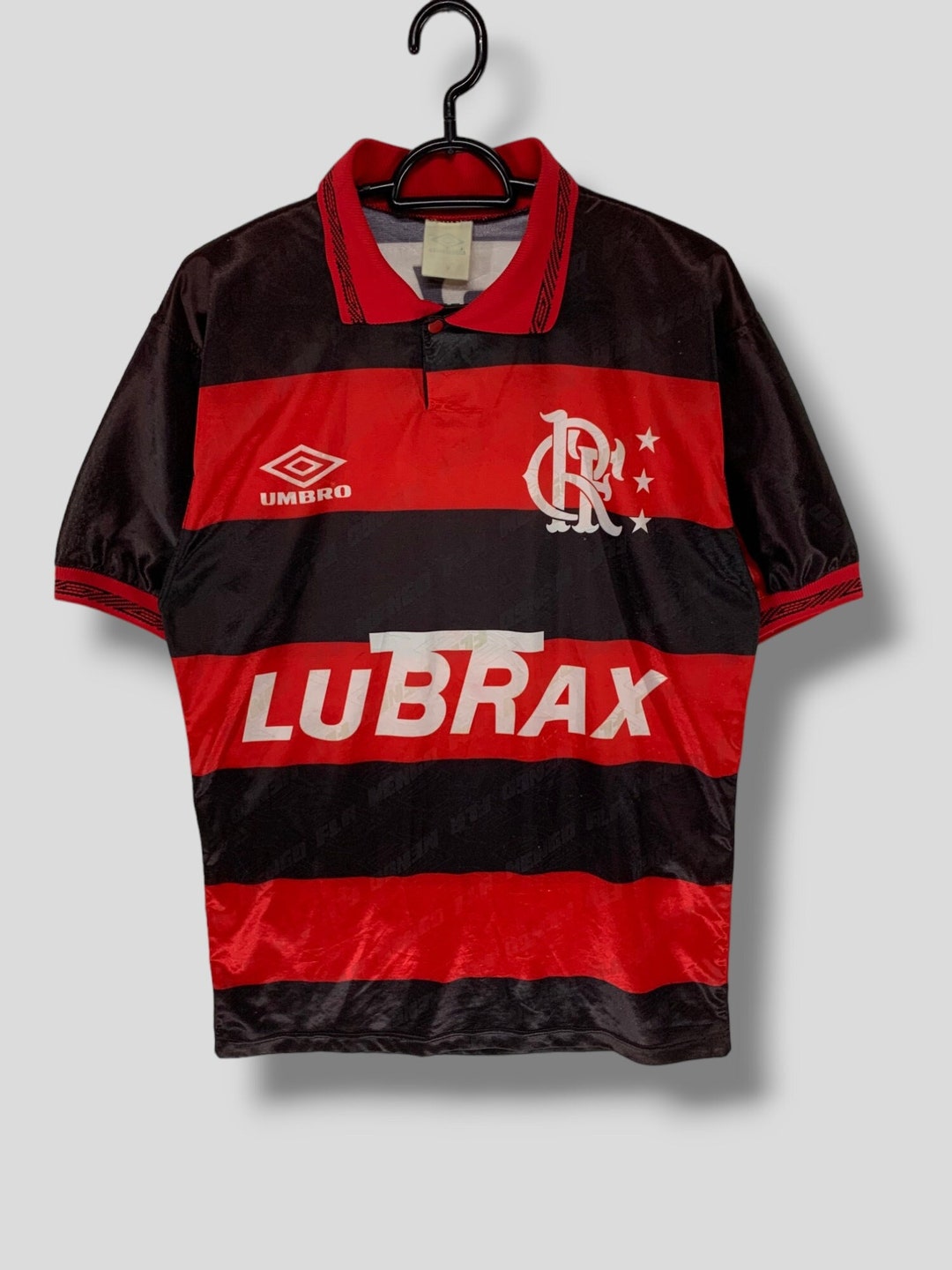 Vintage 90s Flamengo #7 Brasil 1990's Lubrax Umbro Jersey