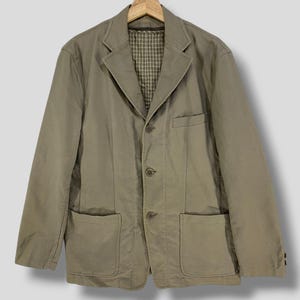 Vintage Comme ca ism karierte gefütterte Arbeitsjacke französischer Arbeitsstil Freizeitoutfit Arbeitskleidung Oberbekleidung Nützliche Jacke Sportmantel Schlankes Medium