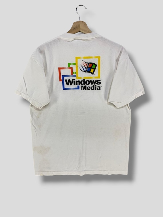Vintage 90s Windows Media Tshirt Collectible Microsoft Streetwear