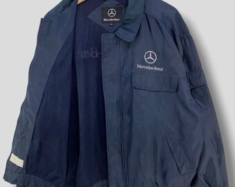 Vintage 90s Mercedes Benz Embroidered Logo Bomber Jacket