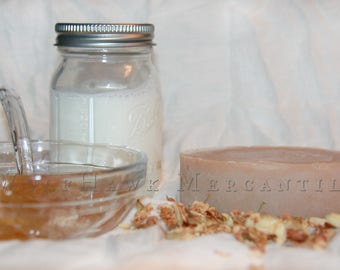 Savon à l'avoine au lait de chèvre, barre pour les mains et le corps, avoine colloïdale