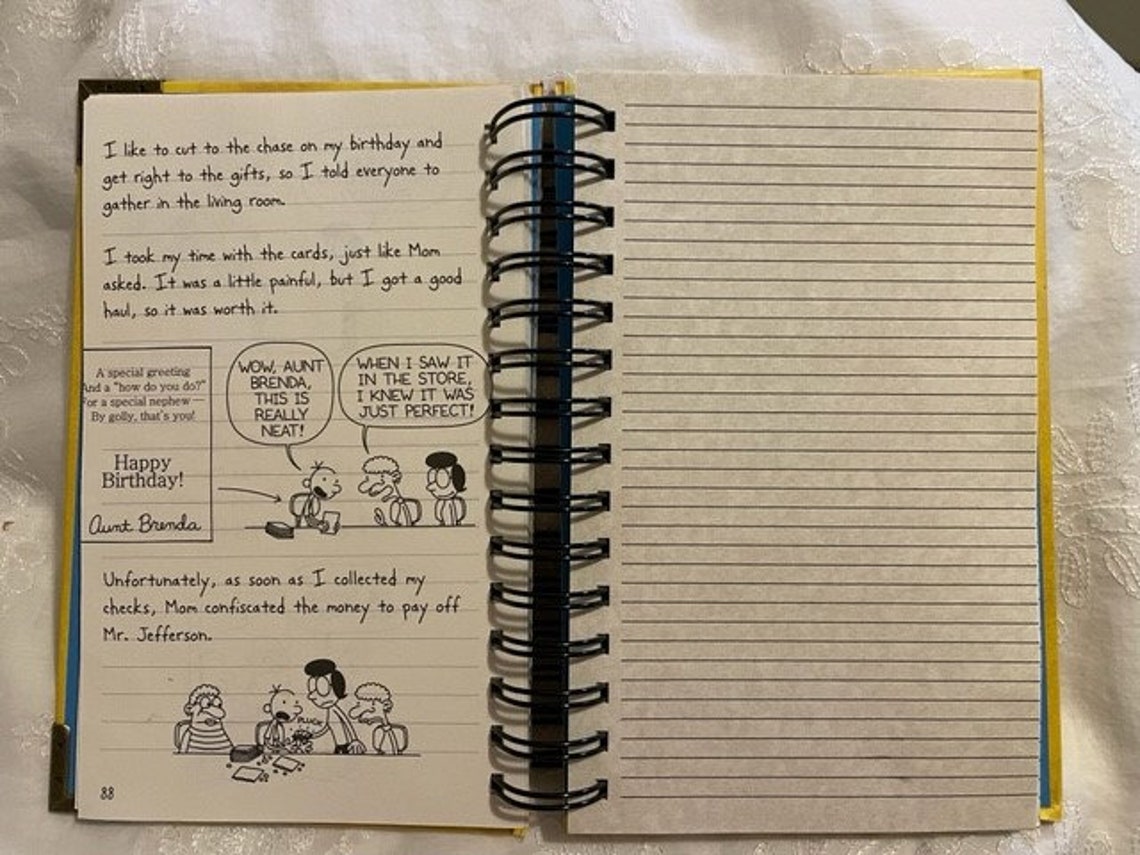 Diary of a Wimpy Kid Blank Journal Yellow Etsy