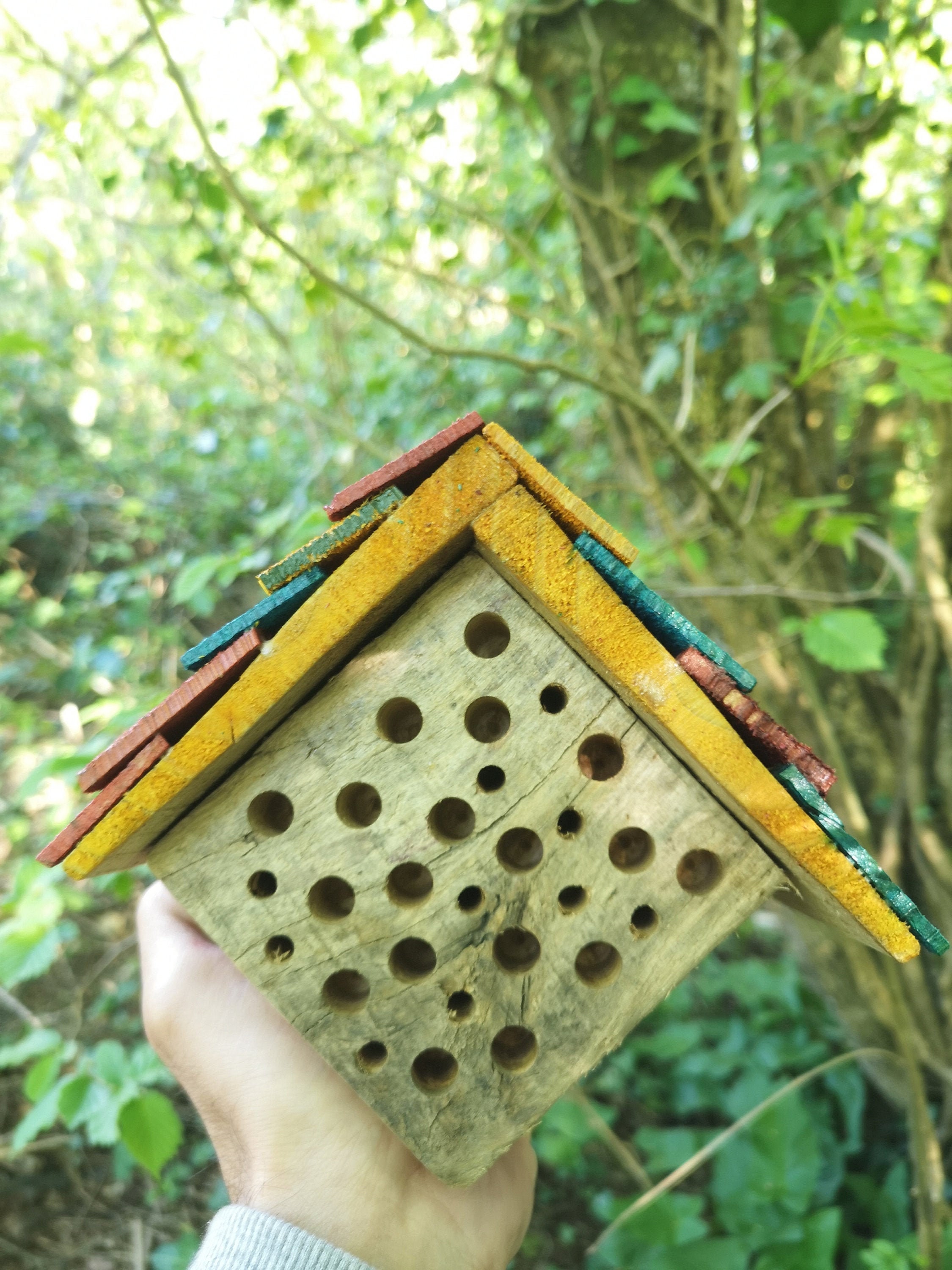 Reclaimed wood bee house / Bee hotel / Insect house / Garden Etsy