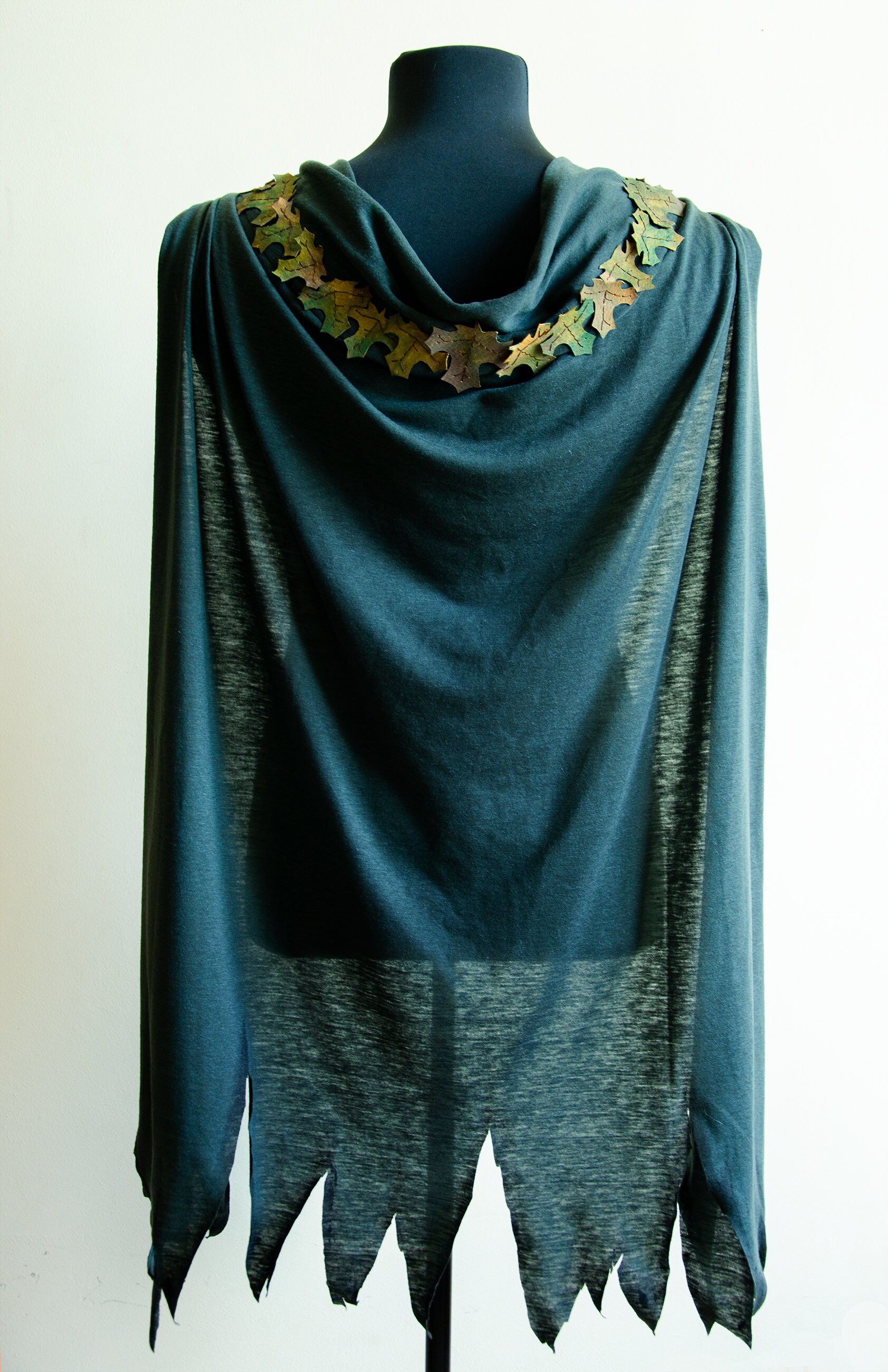 Green Elven Cloak for LARP costume or fantasy cosplay. Pixie Etsy