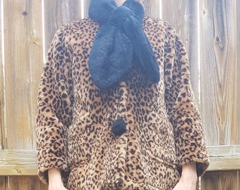 plush leopard coat