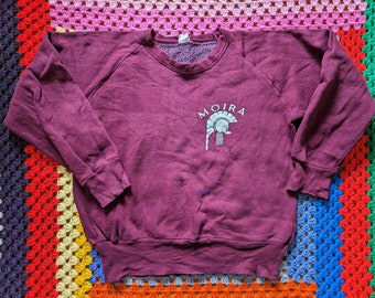 Vintage 1960s Moira school sweatshirt - XS/M - 42&quot; chest - 21-21.25&quot; in length (could be cropped on some) - please read item description