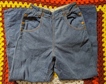Vintage 1950s cropped side snap GWG jeans - 23" waist - 25" inseam - please read item description
