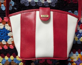 Vintage 1980s striped Gitano purse - 9.75&quot; across - 7.25 high - please read item description