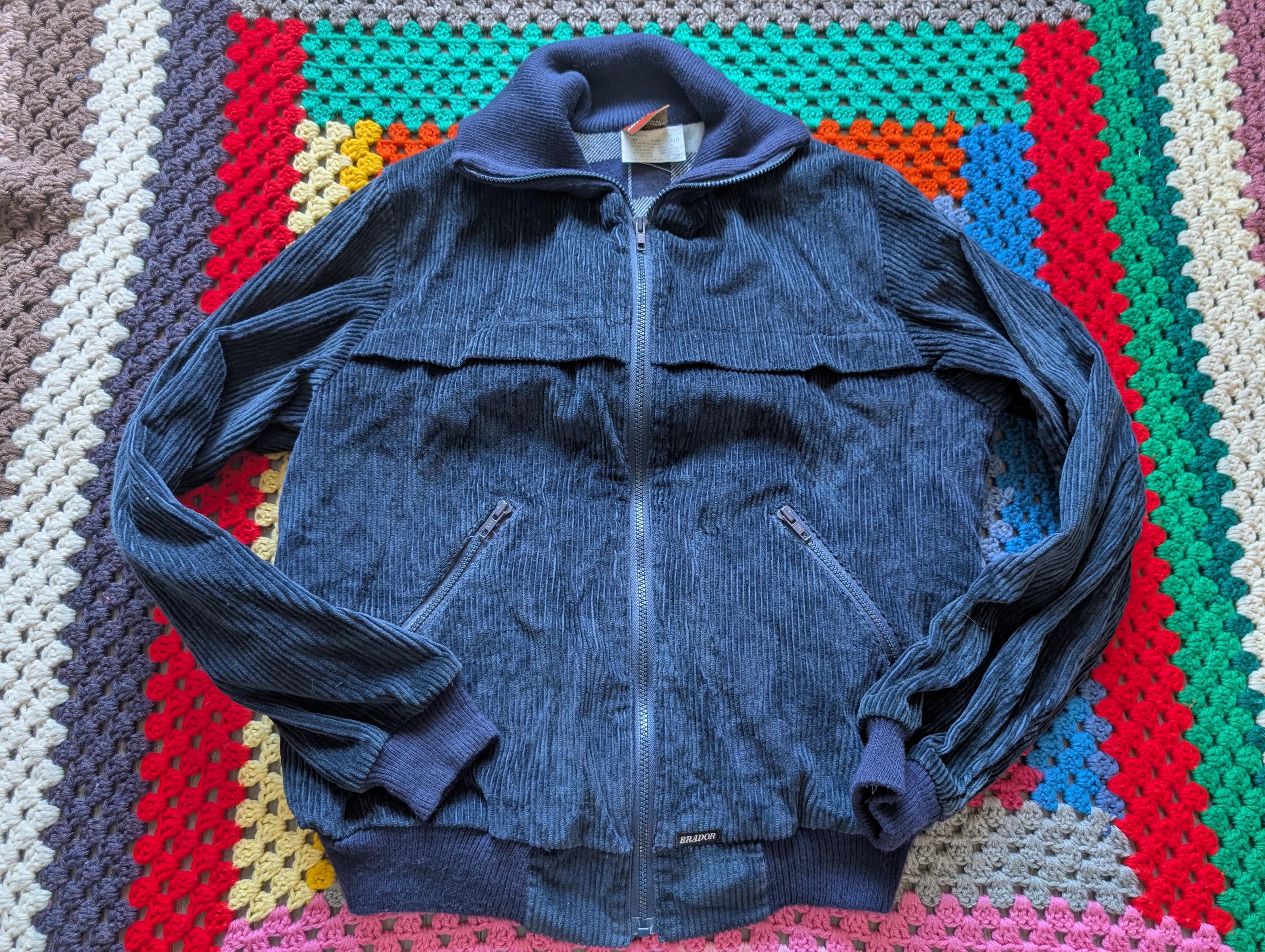 【80s】Euro Vintage Black Corduroy Coat 40's] French Vintage Black Corduroy Work Jacket