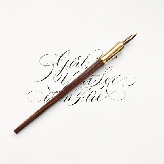 Rosewood- Straight Calligraphy Pen  Calligraphy pen, custom pen, wood pen  – AbleSnail