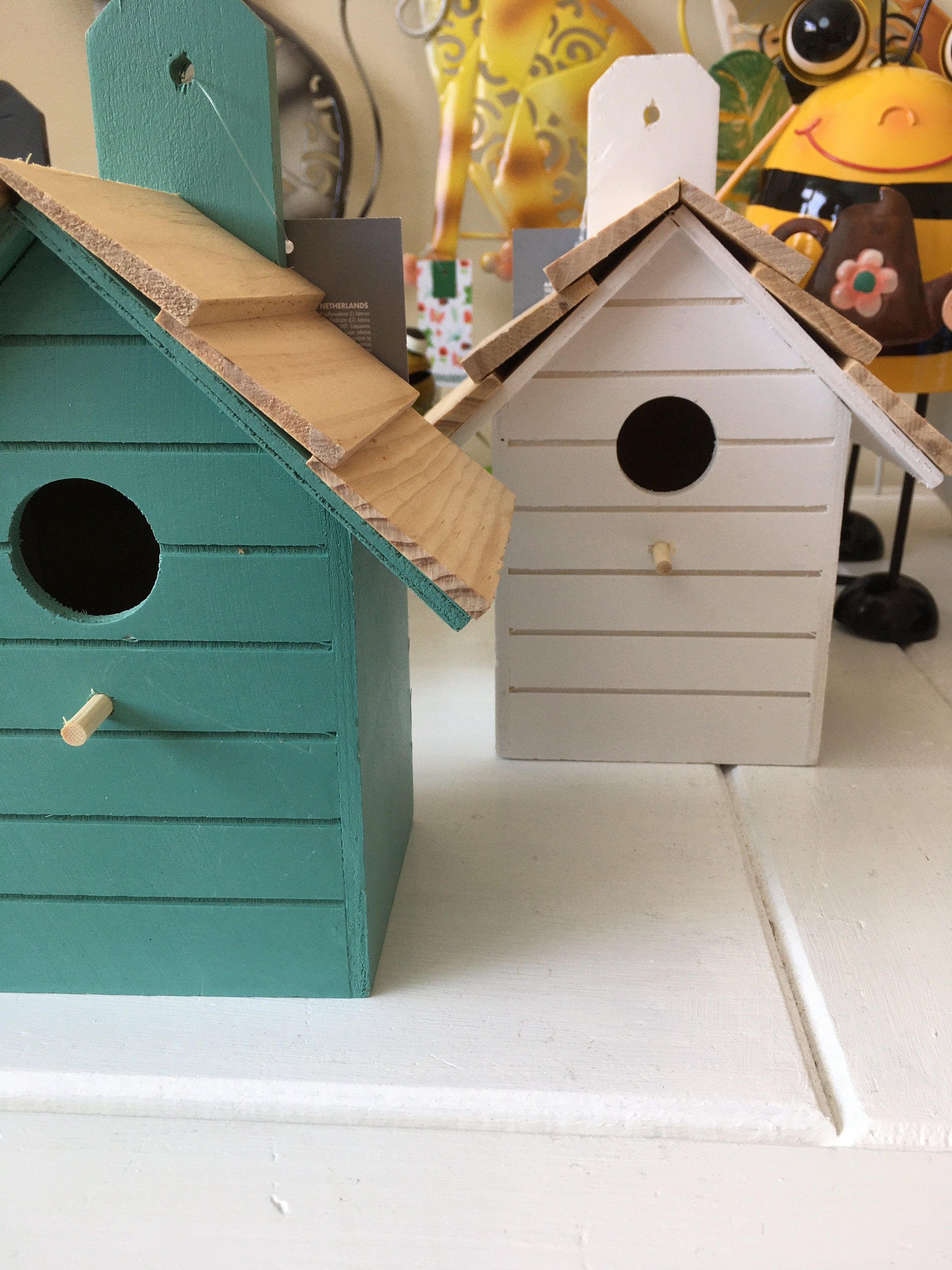 Bird House Box Wooden Painted Lovely Colours Beach House Box Etsy UK