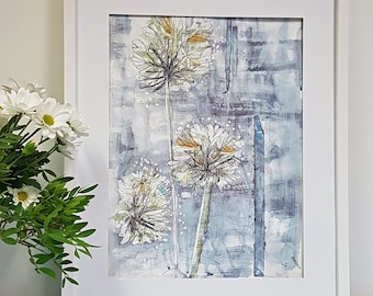 Art print | Agapanthus | Unframed Art Print | Floral wall art | Flower print | by Tracy Evans