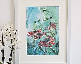 Art print | Helenium | Unframed art print | Floral wall art | Flower print | By Tracy Evans