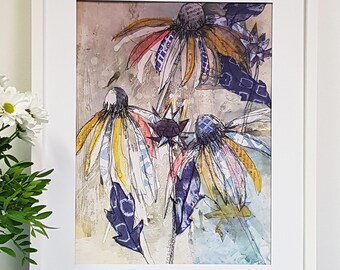 Art print | Asters | Unframed Art Print | Floral wall art | Flower print | by Tracy Evans