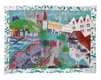 Lee on the Solent unframed print from a mixed media painting by Tracy Evans