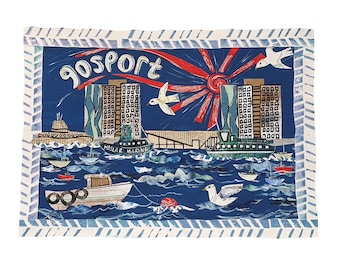 Gosport Waterfront Unframed Mixed Media Wall Art Print by Tracy Evans