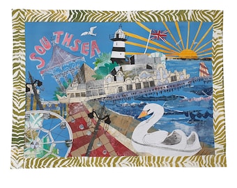 Southsea unframed print from a mixed media painting by Tracy Evans