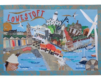 Lowestoft Art Print from an original collage artwork by Tracy Evans