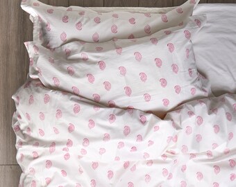 Funda nórdica Coco Paisley rosa suave