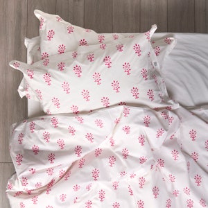 Hot Red Booti Print Bedding Set