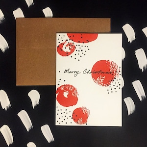 Frohe Weihnachten, Letterpress Weihnachtskarte, Typografie, Hand gedruckte Karte