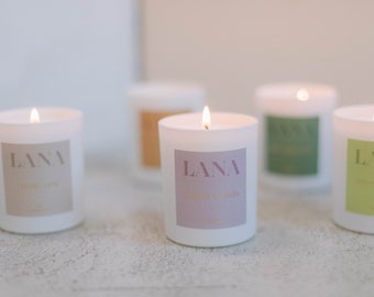 LANA - Caramel Latte - Soy Wax Candle - Wax Candle Soy - Luxury White Candle Jar - Glass Candle - Eco Wax Candle - UK Soy