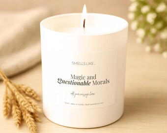 Morally Grey Fantasy Candle – Magic & Questionable Morals – Book Lover Gift – Spicy Romance Candle – Personalised Candle for Her