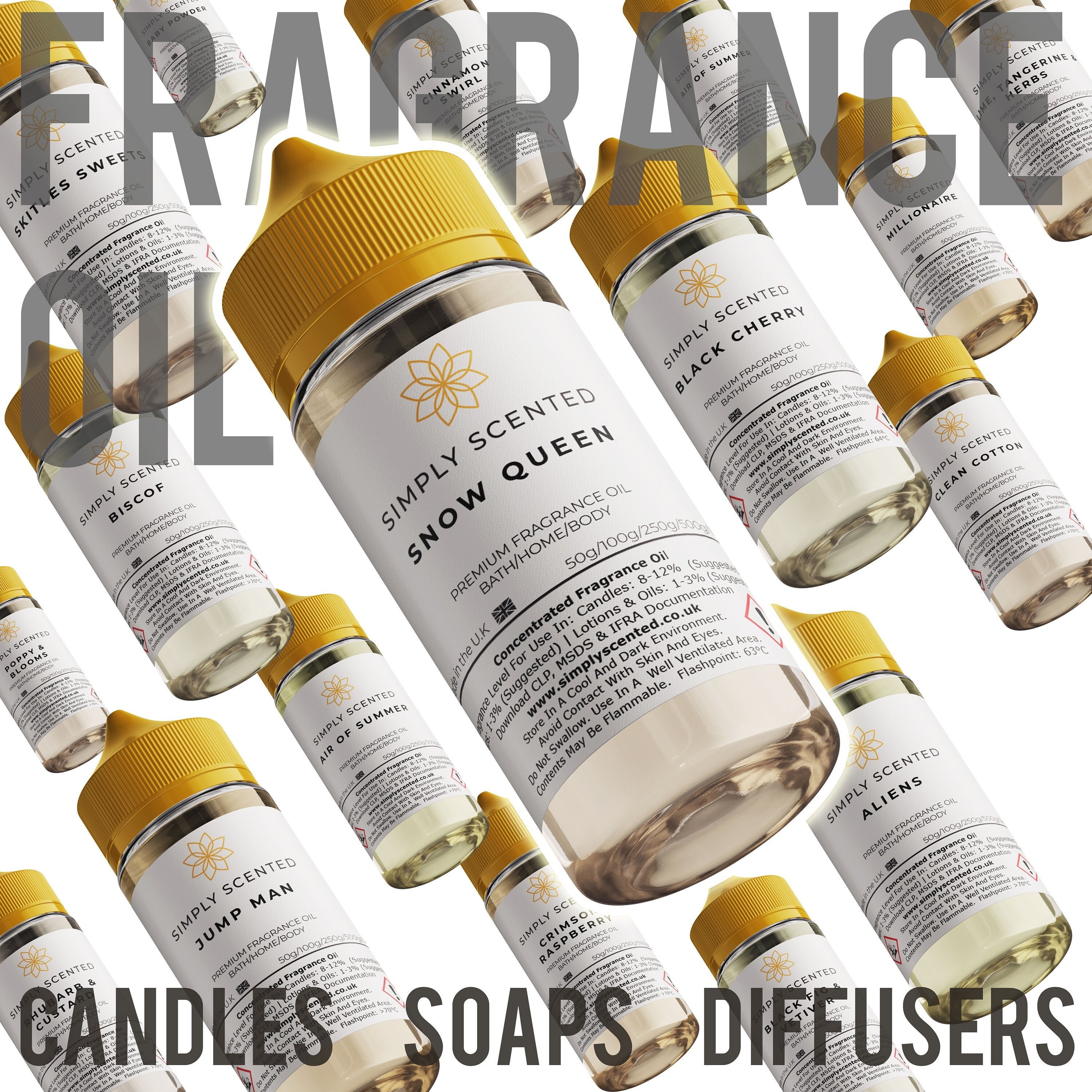 Fragrance Oil for Candle Making Soap Bath, 6 Premium Grade Scented