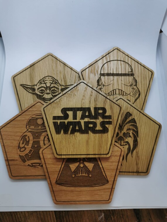 Set of 6 Wood Coasters - Star Wars Collection