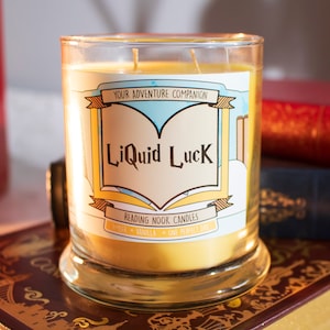 Liquid Luck | Library and Reading Present | Book Candle Scent︱Book Inspired Candle︱Literary Candle︱Soy Candle︱Wax Melt︱Scented Candle