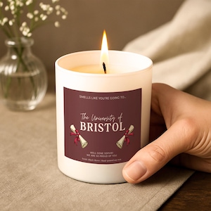 University Offer Candle Personalised Gift Smells Like You’re Going To Uni Funny Present For UCAS Offer Holder Fresher Or Student