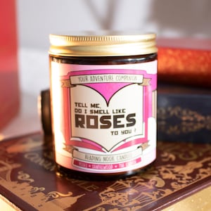 Do I Smell Like Roses | Library and Reading Present | Book Candle Scent︱Book Inspired Candle︱Literary Candle︱Soy Candle︱Wax | Scented Candle
