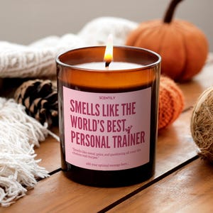 Best Personal Trainer Candle Hand-poured Soy Candle Personalized Gift Fitness Coaches Motivating Scented Candle Gym Coach Custom Message