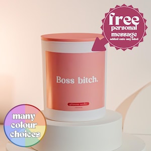 Boss Bitch Candle Funny Gift for Her Empowering Soy Wax Candle Witty Present for Women Celebration Candle Strong Women Inspiration Strong