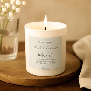 Bridesmaid Candle – Personalised Gift for Bridesmaid, Maid of Honour or Bride Tribe – Custom Soy Candle – Wedding Keepsake UK