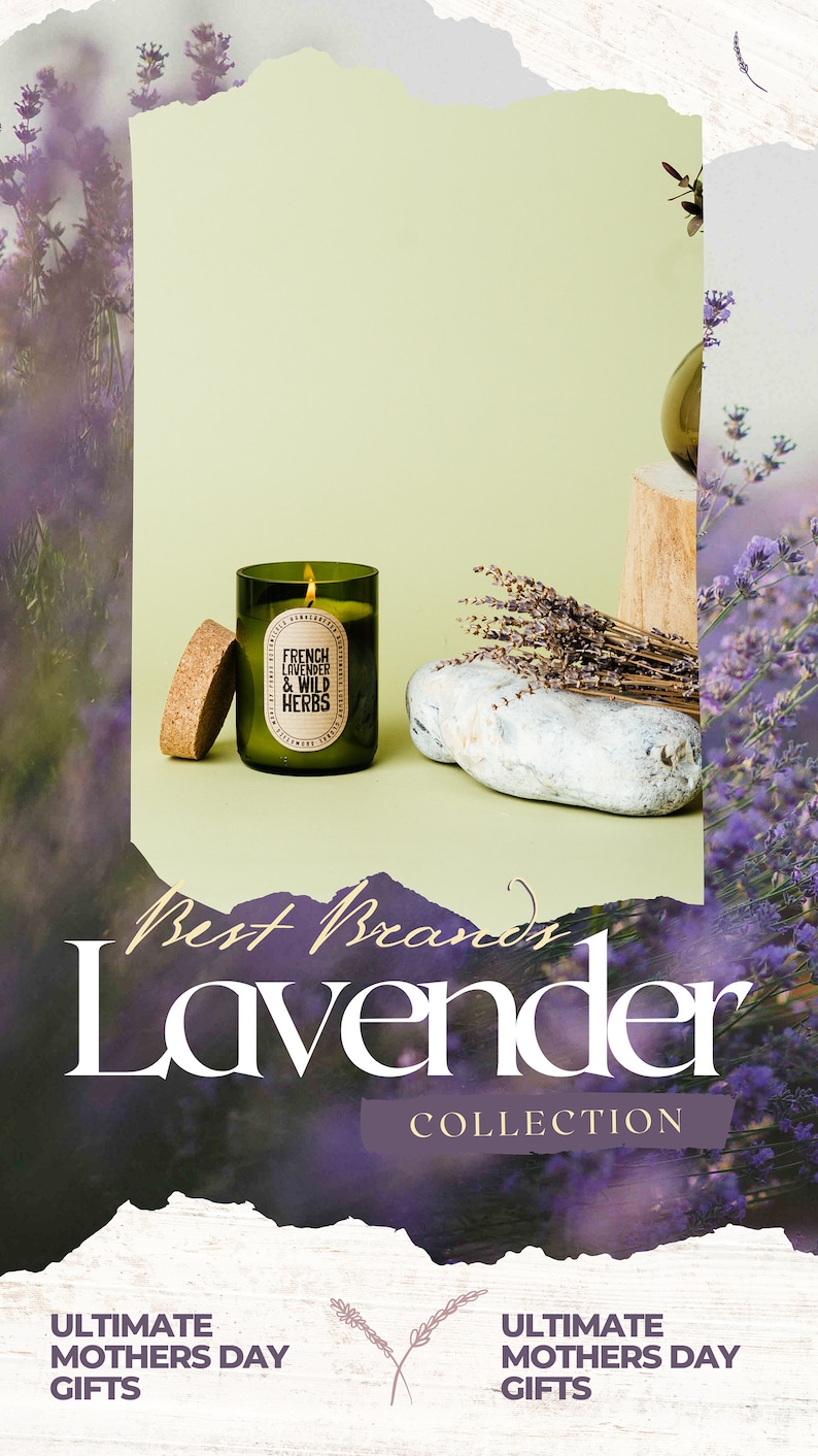 French Lavender Candle Gift Soy Wax Candle for Mum Day Candle Present for Her Scented Candle Home Decor Style Idea luxury Candle for House