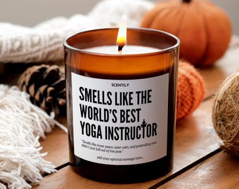 Best Yoga Instructor Candle Hand-poured Soy Candle Personalised Gift for Yoga Teachers Relaxing Scented Candle for Yoga Studio Appreciation