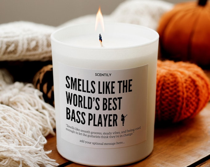 Best Bass Player Candle Hand-poured Soy Candle Personalized Gift Bass Players Relaxing Scented Candle for Bassists Music Gift Relaxing