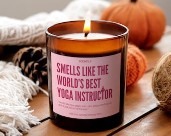 Best Yoga Instructor Candle Hand-poured Soy Candle Personalised Gift for Yoga Teachers Relaxing Scented Candle for Yoga Studio Appreciation