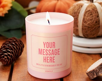 Customisable Candle with Your Text Hand-poured Soy Wax Personalised Gift for Friendship Anniversaries Birthdays or Graduation Presents