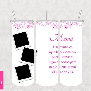 Moederdag Spaanse tuimelaar | 20oz magere sublimatie ontwerp wrap | foto tuimelaar | Dia de las madres beker | sublimatie Tumbler-ontwerp