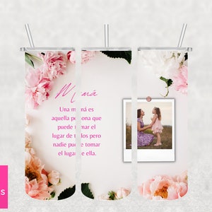 Mother&#39;s Day Spanish tumbler | 20oz Skinny Sublimation Design Wrap | Mom tumbler | Dia de las madres tumbler | sublimation Tumbler design