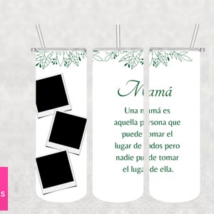 Mother&#39;s Day Spanish tumbler | 20oz Skinny Sublimation Design Wrap | photo tumbler | Dia de las madres tumbler | sublimation Tumbler design