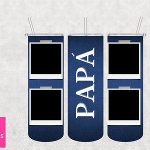 Dia del padre tumbler | Father&#39;s Day Sublimation tumbler spanish | 20oz Skinny Sublimation Design Wrap | Photo Tumbler | dad skinny tumbler
