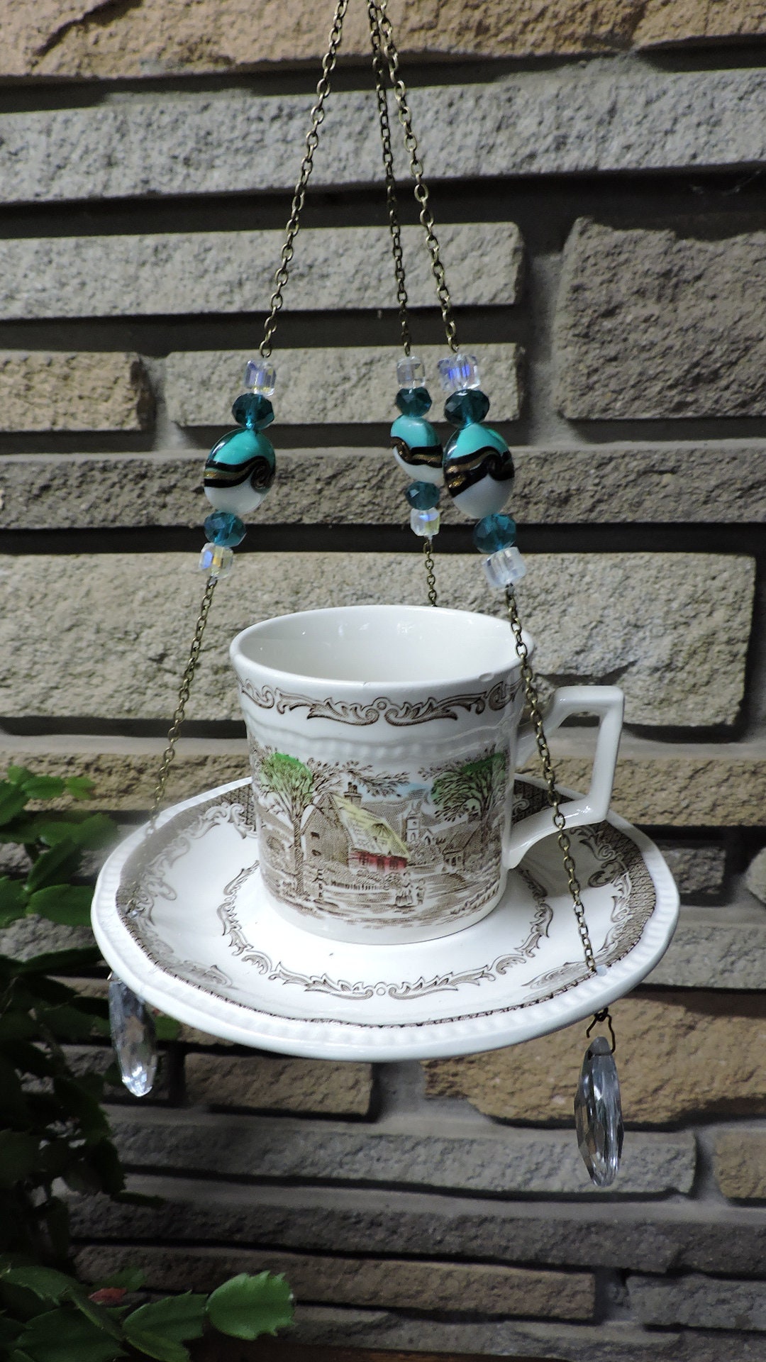 Vintage Cup & Saucer Bird Feeder Kensington Shakespeare's Etsy